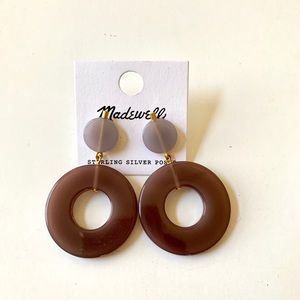 NWT Madewell Lavender Circle Statement Earrings